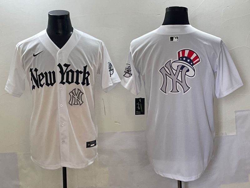 Men 2025 New York Yankees Blank White Five generations Joint Name Nike MLB Jersey style 78